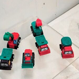 Set of Mini Pull Back construction equipment trucks